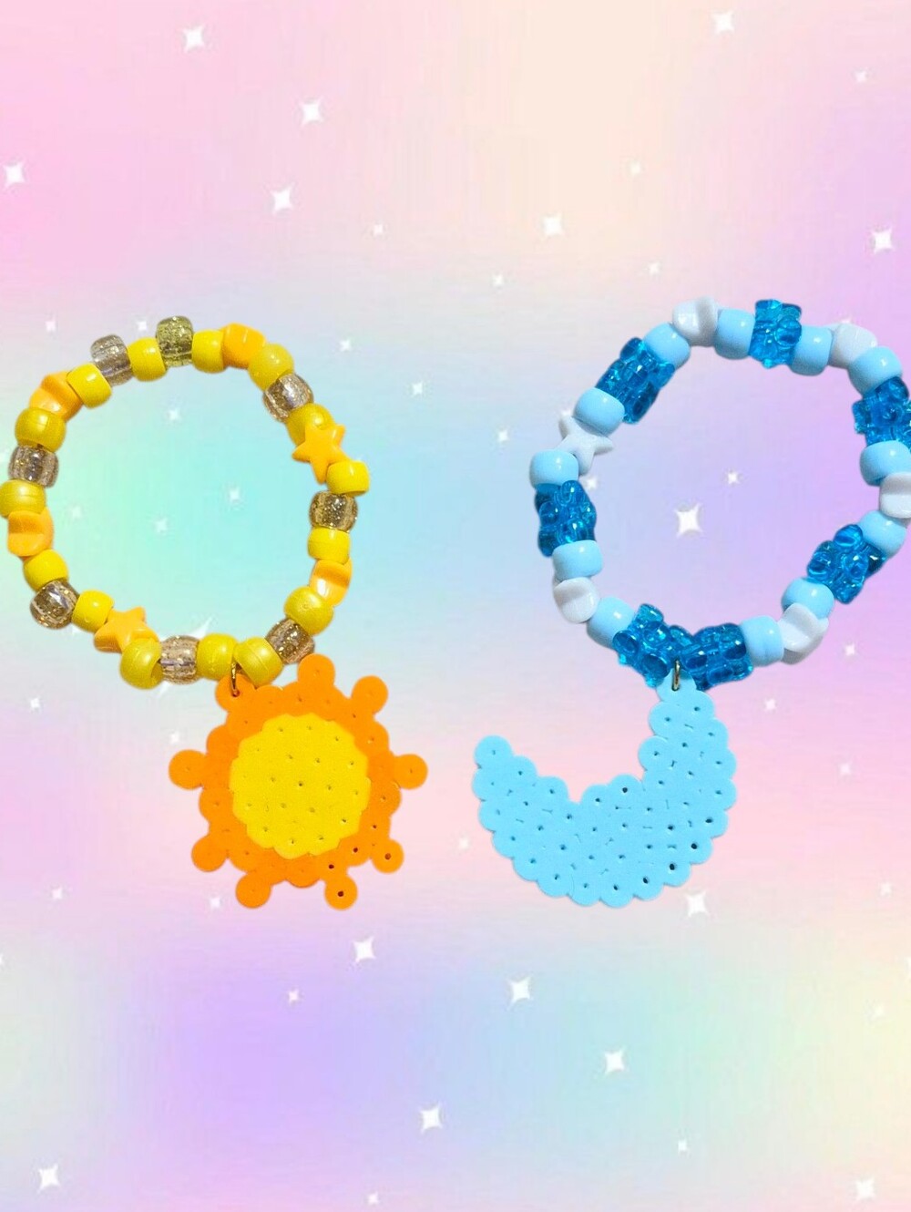 Sun and Moon Perler Kandi Bracelet Set